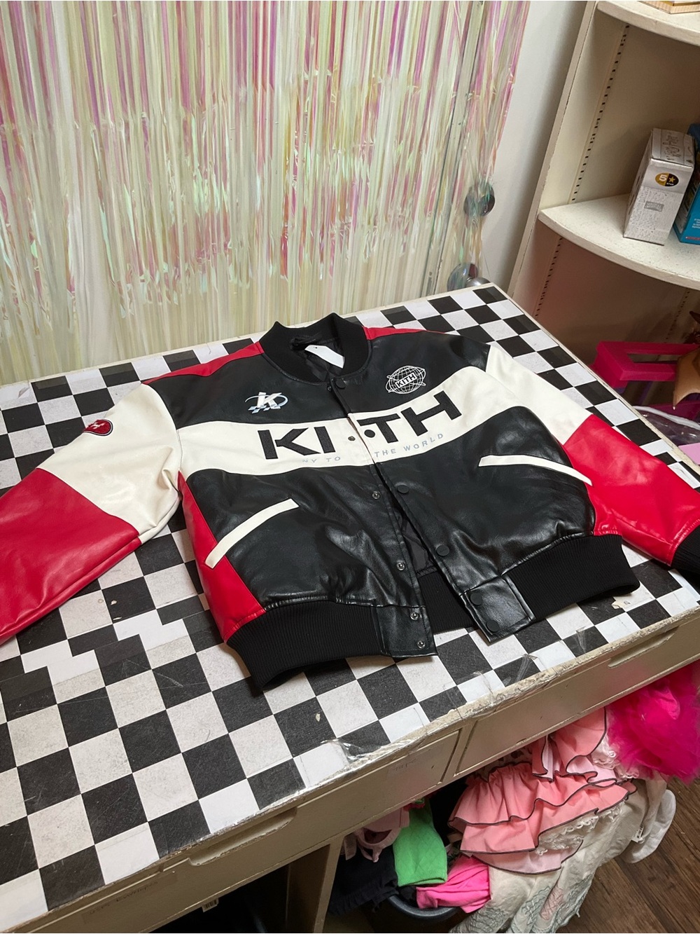 Kith Kids Black Quilted Jacket with Ribbed Collar